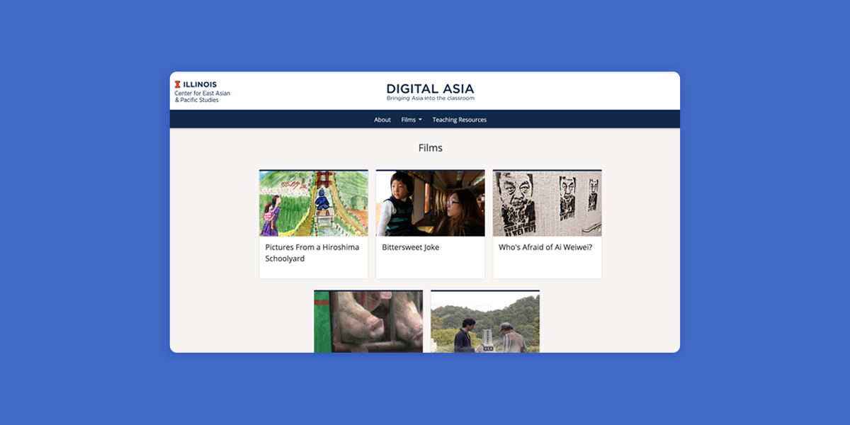 A screenshot of the Digital Asia dashboard